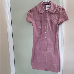 Brandy Melville Red and White Checkered Midi Dress